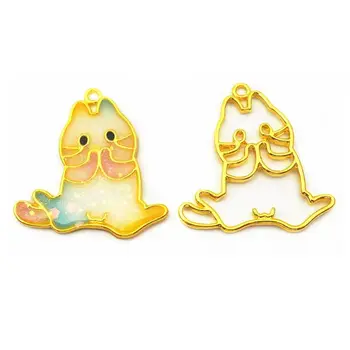 

40Pcs Cute Cat Animal UV Frames Pendant Open Bezel Setting UV Resin Jewelry DIY