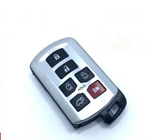 6 Buttons Replacement Smart Card Remote Key Case Shell For Toyota Sienna Keyless Entry Fob Key ...