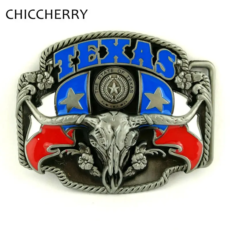 Cool Texas Bull Head Big Belt Metal Buckle Western Country Cowboy Fivela Rock Male Accessories ...