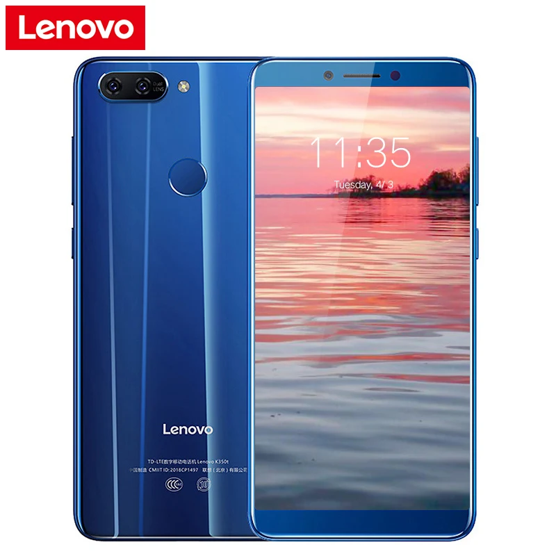 

Lenovo K5 K350t Smartphone 3GB RAM 32GB ROM MT6750 Octa-core 5.7'' HD+ 18:9 Display Dual Rear Camera 13MP 5MP Mobile Phone