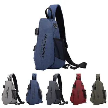 

Outdoor Leisure Waterproof Running Chest Bag with Earphone Outlet and External USB Charging Port Anti-theft Messenger Bags