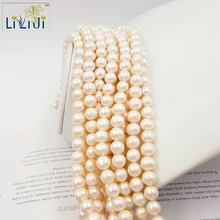 Бусины Lii Ji из натурального пресноводного жемчуга, 5 цветов на выбор, 9-10 мм, неокруглой формы, свободные бусины для браслета DIY, ожерелье около 39 см