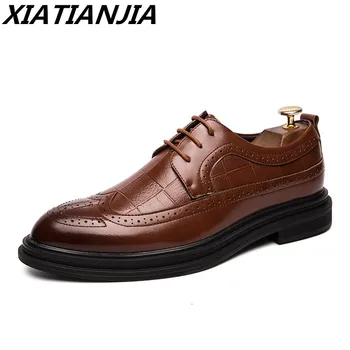 

Fashion Male Shoes Business Banquet Mens Dress Shoes Wedding Formal Leather Shoes Men Oxford Non-slip Summer Chaussure Homme