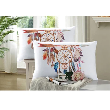 

Bohemia Dream Catcher Pillowcase Colorful Feather Printed Pillow Cover Dreamcatcher Pillow Case Envelope Pocket D30