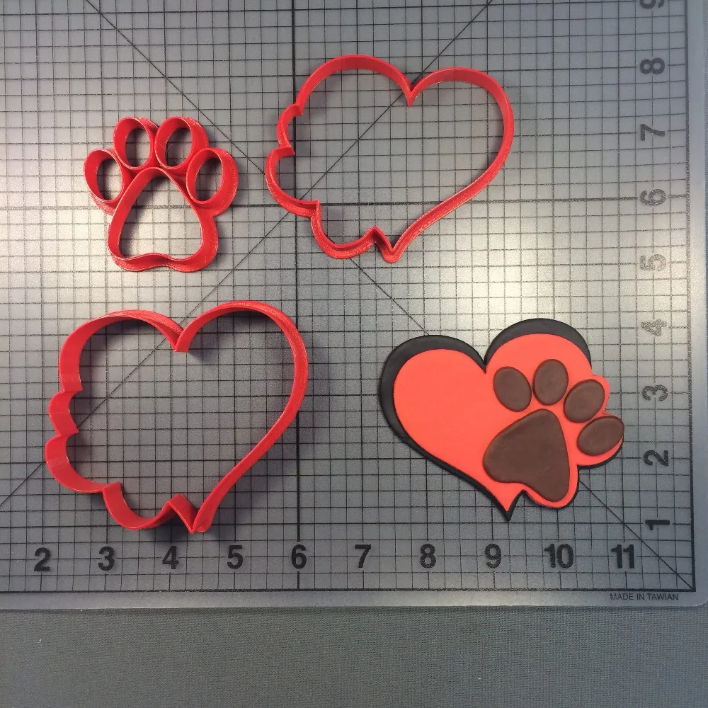 

Hot sales Paw Heart Design Cookie Cutter Cake Decorating Tools Custom 3D printed Cake Baking Mould Fondant Mold