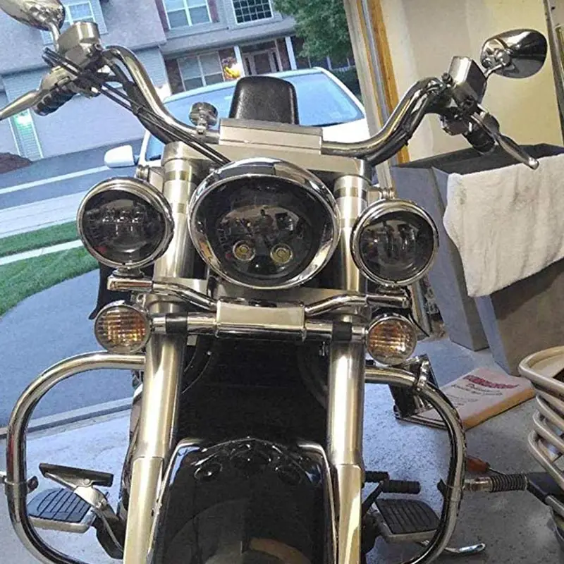 4.5 Inch LED Passing Lights 4-12 Driving Fog lights Auxiliary Spot Lights For Electra Glide Road King Ultra Classic 未标题-4