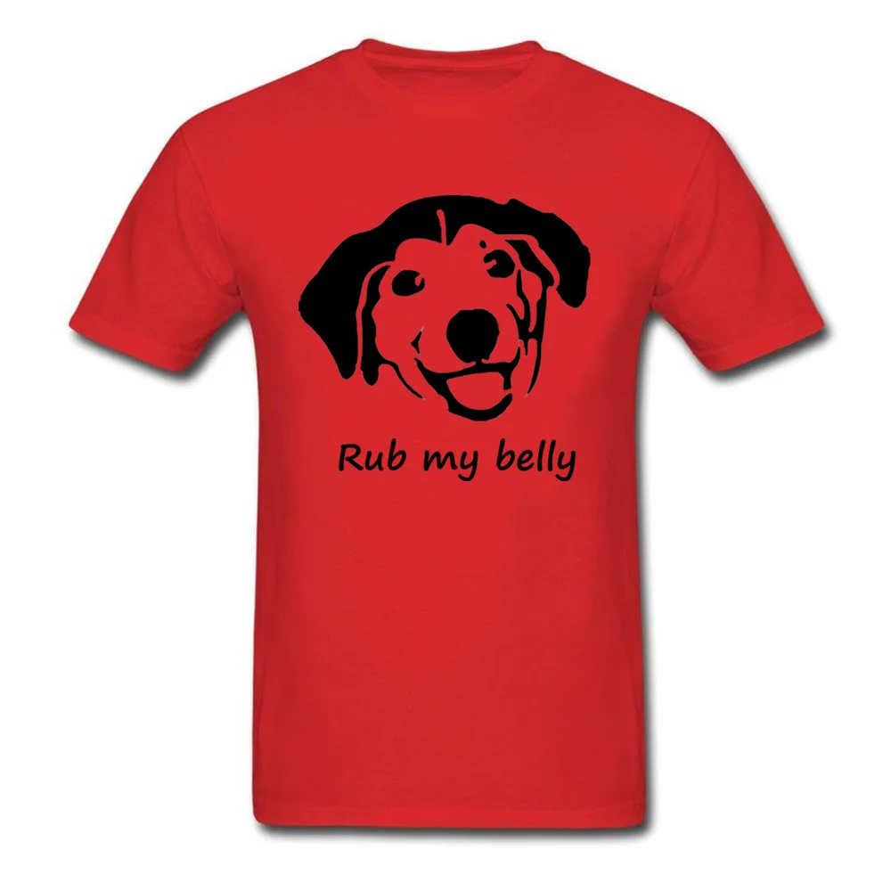 Rub my belly Top T-shirts Short Sleeve Design Dominant Men's Summer Autumn Tops Shirt Design Tee Shirts Round Neck 100% Cotton Rub my belly red