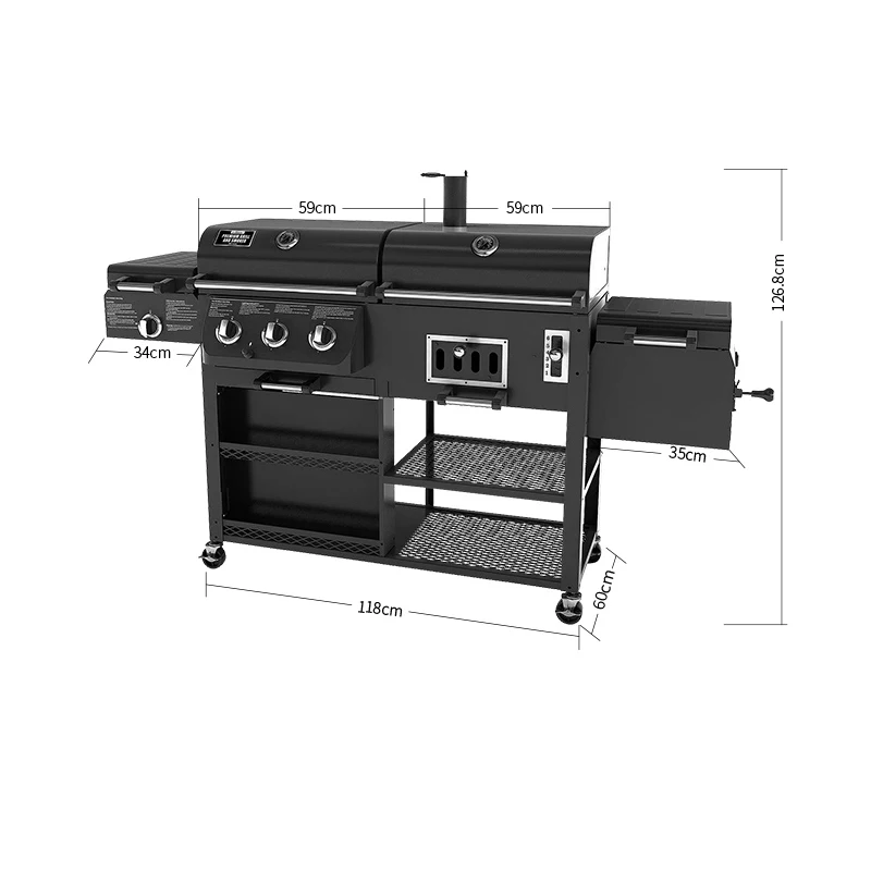 charcoal grill garden large home garden villa gas grill thickened