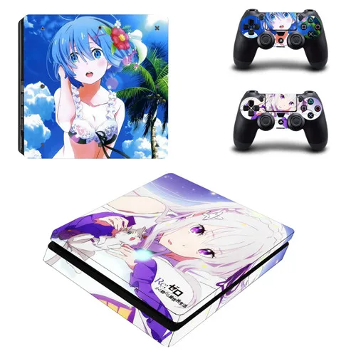 Аниме милая девушка Tokisaki Kurumi Miku Saber PS4 тонкая Наклейка защитная накладка наклейка для PS4 тонкая консоль и контроллер винил - Цвет: YSP4S-0734