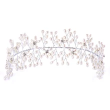 TUANMING Жемчуг Блестящий кристалл тиары аксессуары для свадебной прически головной убор заколка в виде цветка резинки для волос мода
