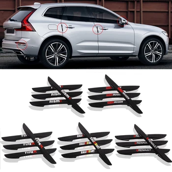 

4PCS Car Door Anti-collision Bumper Strip Guards Side Protector Sticker for Renault Honda Mugen Nismo Type R Mitsubishi RalliArt
