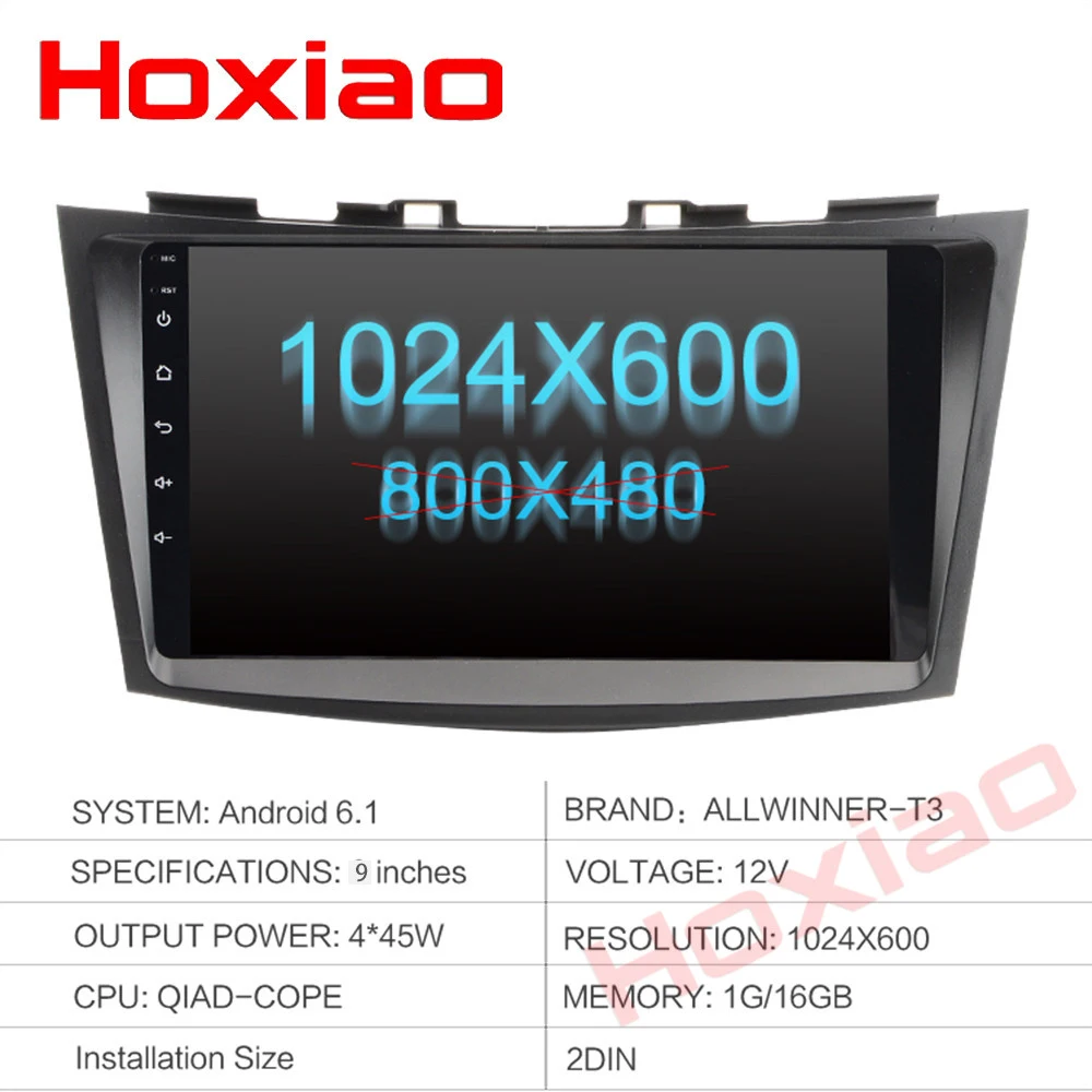 Flash Deal Hoxiao Android 6.0 for SUZUKI SWIFT 2011-2015 GPS HD multimedia player map navigation WIFI RDS BT no DVD 9  inch 2DIN car radio 4