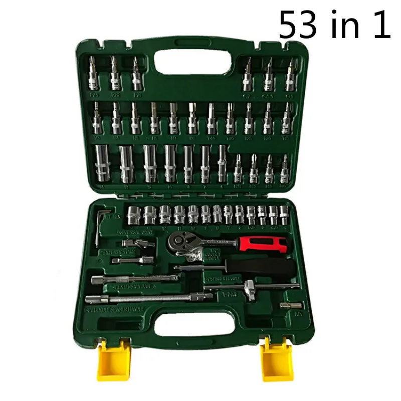 1/4" 46/53 in 1 Ratchet Universal Socket Wrench Hand Tool Spanner
