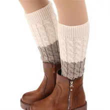 Женский зимний утеплитель для ног, подходящие цвета, женские витые стильные носки, модные гетры-манжеты на ботинки, розничная, JT014