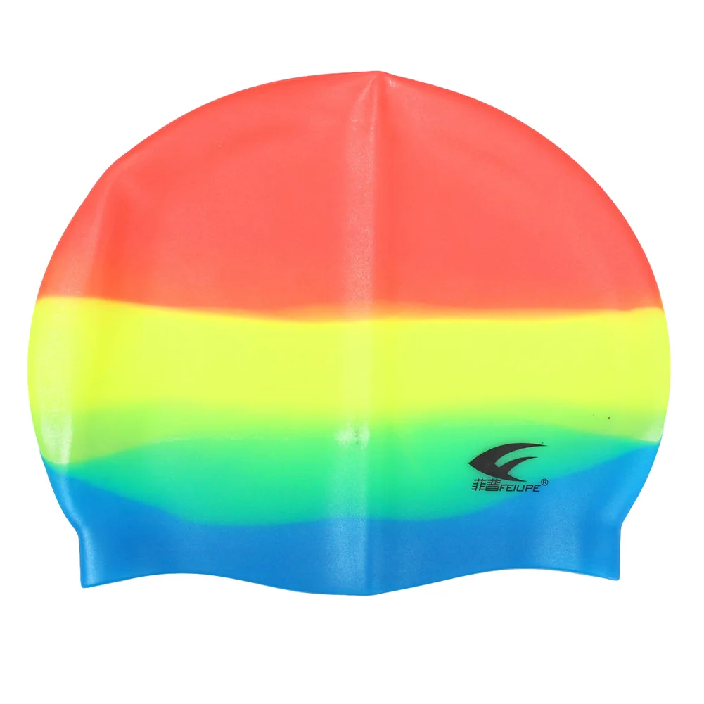 FEIUPEF Swimming Pool Cap Unisex Silicone Molded Swim Hat Waterproof