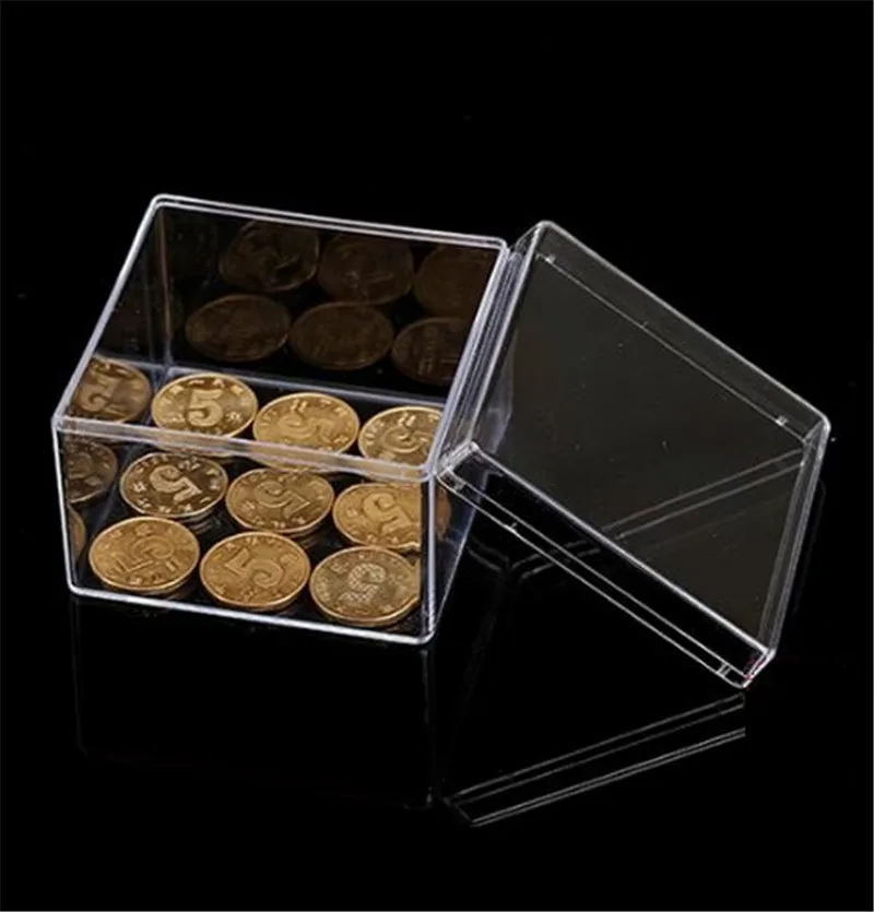 20 шт./лот, Квадратные прозрачные пластиковые коробки для хранения ювелирных изделий, 8x8x8 см, прозрачная пластиковая подарочная коробка, коробки для конфет для свадебной вечеринки