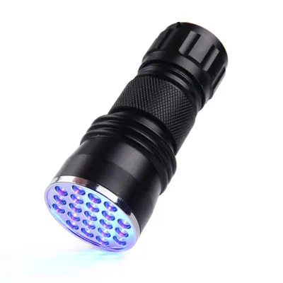 21LED Универсальный УФ клей лечения светильник фонарь для завязывания мух рыболовные инструменты - Цвет: Black
