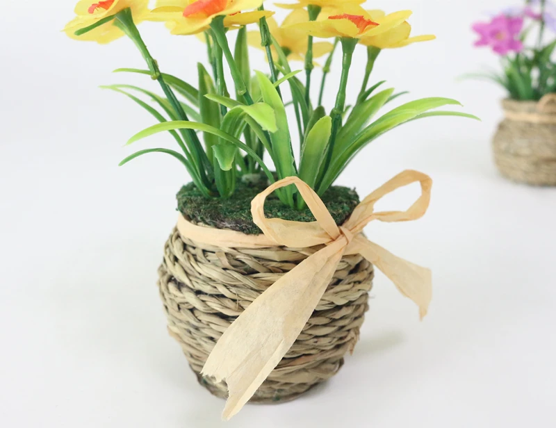 JAROWN Simulation Daffodil Set Artificial Narcissus Flower Silk Flower Plants Wedding Flores Home Decoration (14)