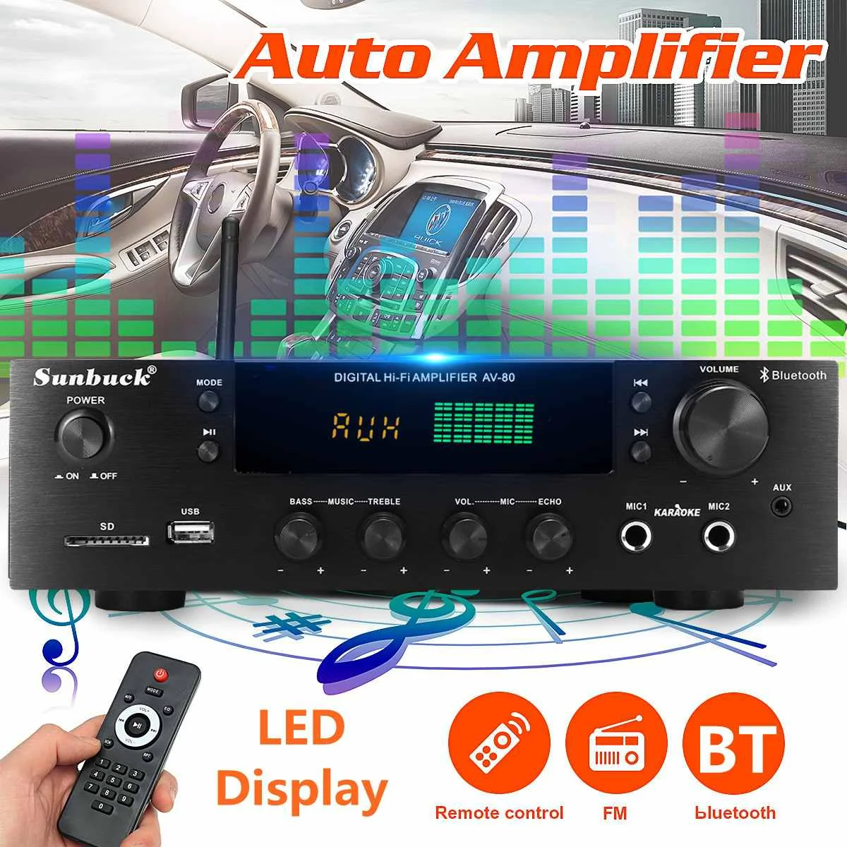 TELI BT-1388 HiFi Автоматическая технология bluetooth усилитель мощности стерео аудио караоке fm-приемник USB SD bluetooth усилитель доска