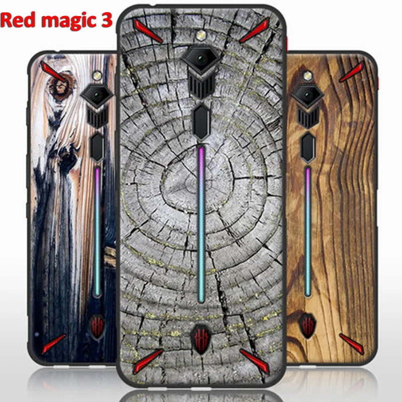 

Wood grain stone Printing Case For Nubia Red magic 3 Soft Silicone TPU back Cover For Nubia Redmagic 3 phone cases shell coque