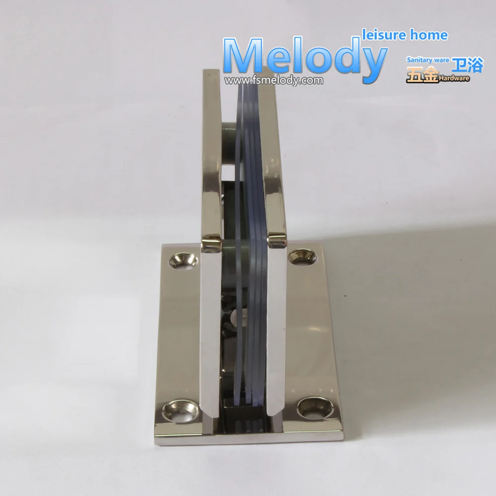 H90 Frameless Shower Door screen 10 years Warranty Wall to Glass Offset Square Geneva Cutout Glass Hinge-Polished Chrome