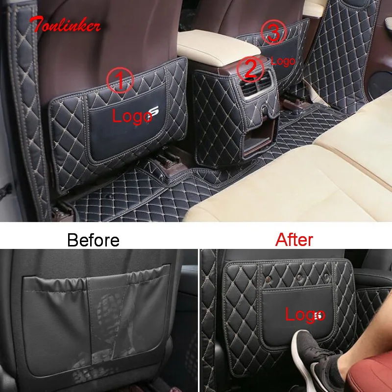 

Tonlinker Cover case Sticker For LEXUS 2016 RX NX ES Car styling 1/2 Pcs PU Leather Rear Seat Anti-dirty Pad Cover case Sticker