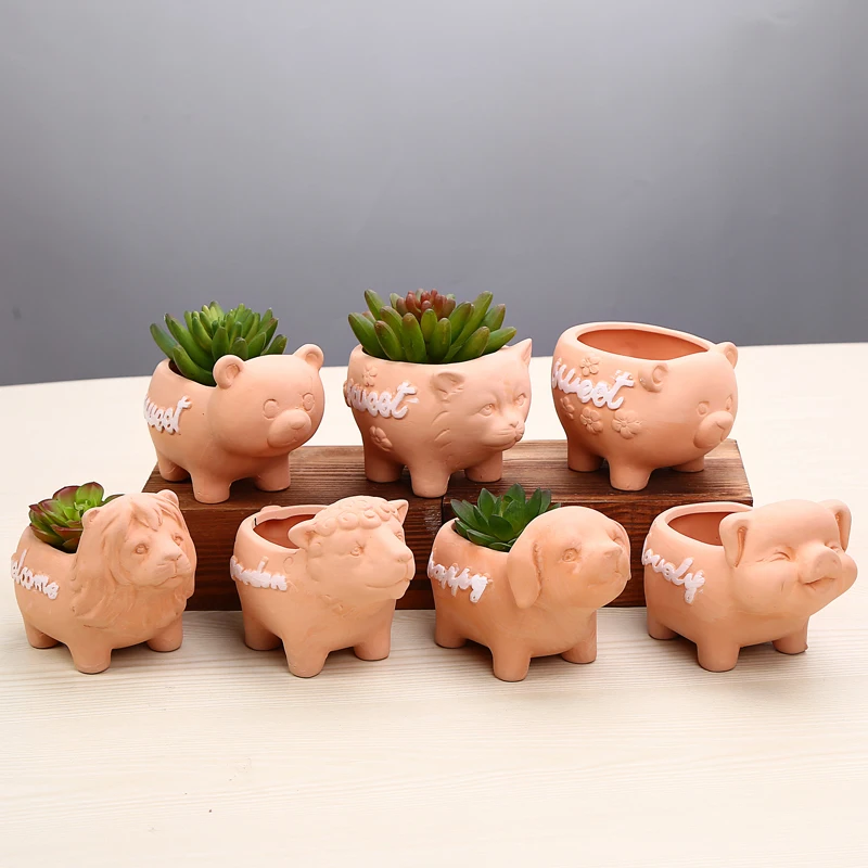 

Small Flower Pot Pottery Mini Cartoon Ceramic Animal Plant Pot With Hole Planters For Succulents Home Garden Balcony Decorations