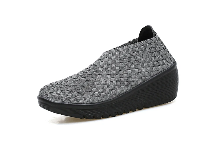QJ 886 Elastic Fiber Woven Women Platform Shoes - 4