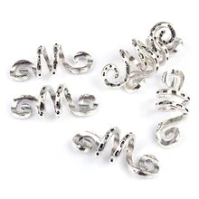 10 шт Серебряный сплав спиральные волосы дреды косы дреды бусины манжеты зажимы для волос аксессуары