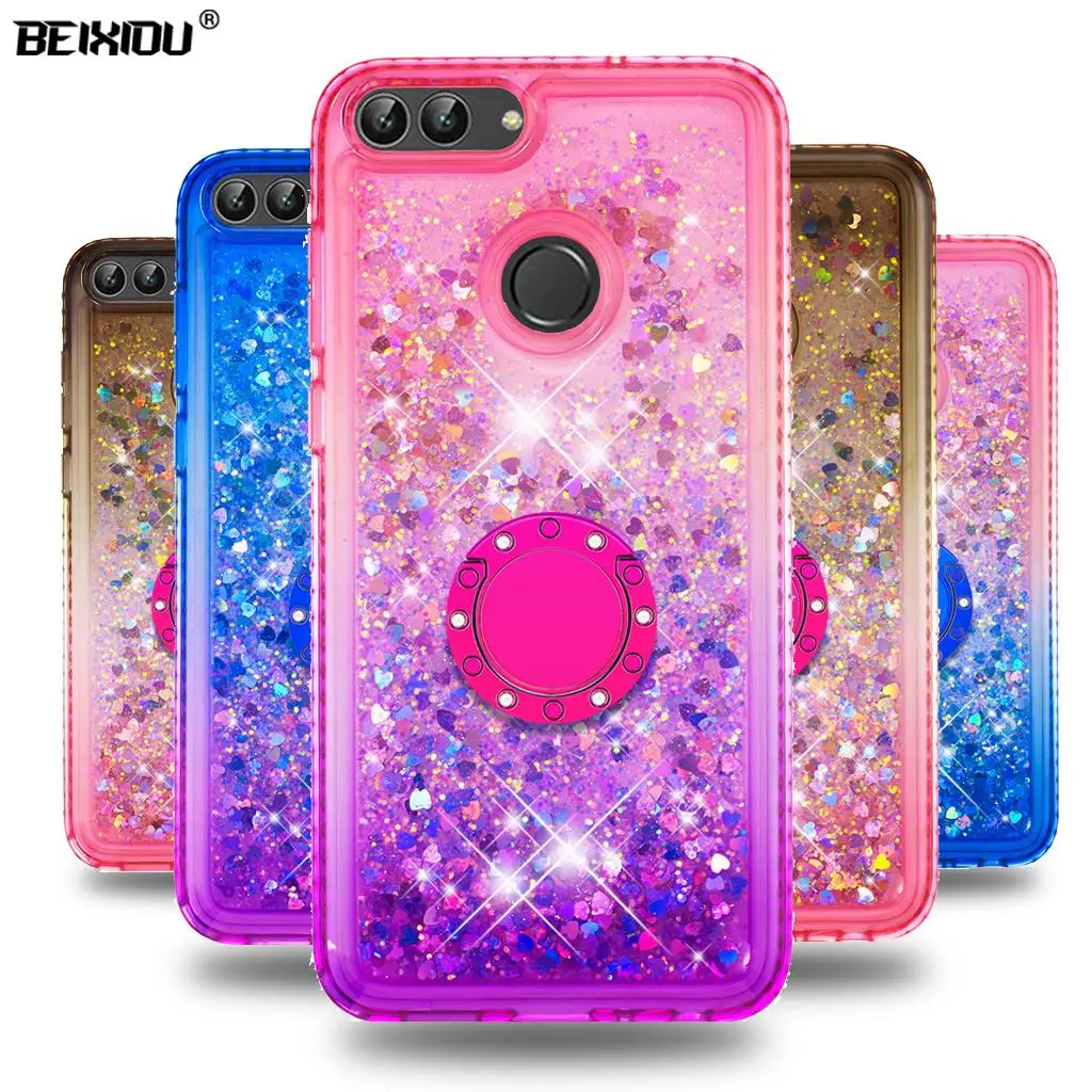 Зыбучие пески bling чехол для телефона huawei P smart Cover TPU задняя крышка Enjoy 7S FIG-LX1 FIG-LX2