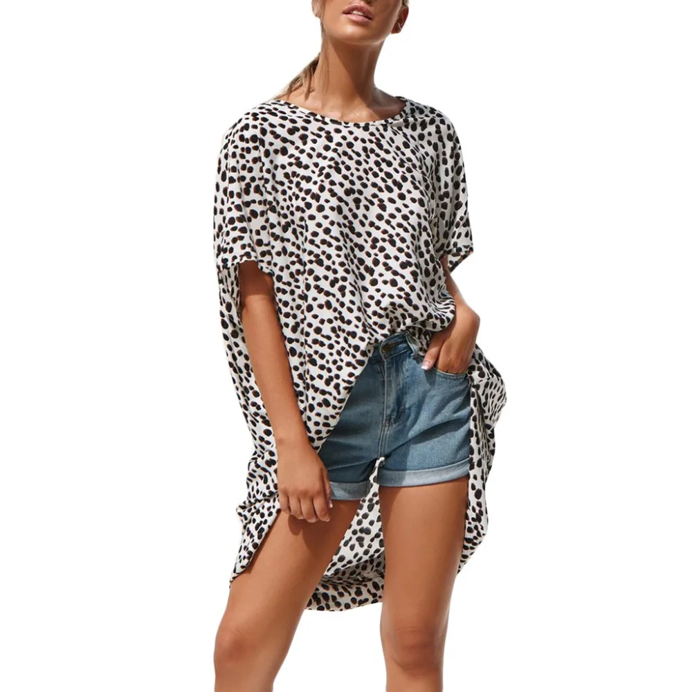 

Open Leopard Splice Print Casual Summer Dress women new fashion 2019 party dress plus size summer dress zomerjurk dames 15#