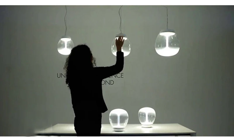 Творческий прозрачное стекло дизайн светодио дный одной головы подвесной светильник Nordic простой мяч полированной фурнитурой домашний бар