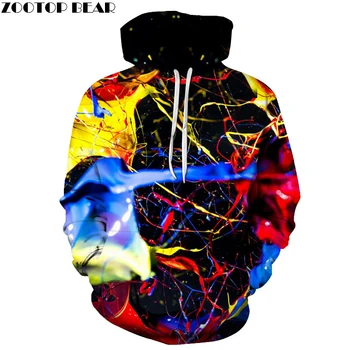 

3D Colorful Printed Hoodies Men Sweatshirt Splashed paint unisex Tracksuit Fashion Hooded Pullover Hot Sale Brand Boy Male Coats