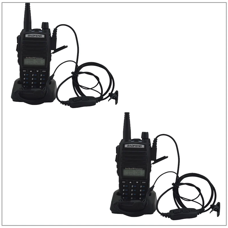 2 Pz/Lotto Portable Baofeng Radio Uv-Walkie Talkie Nero Dual Band Vhf/Uhf Ham Radio Transceiver Baofeng Uv 82