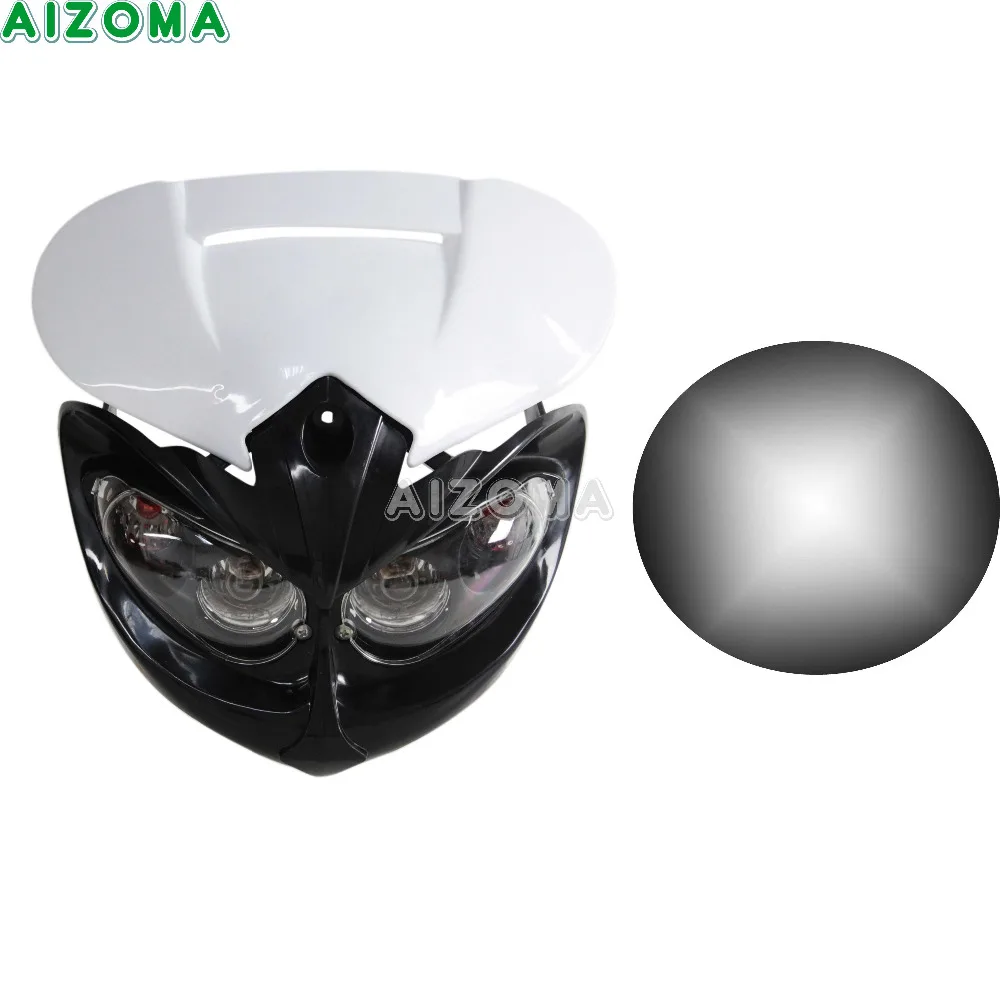 

12v Dual Sports Lamp Headlight Fairing Street Fighter Dirt Bike MX Headlamp Mask For Triumph KTM SMR/EXC/SXF/XCF/SX/XC Universal