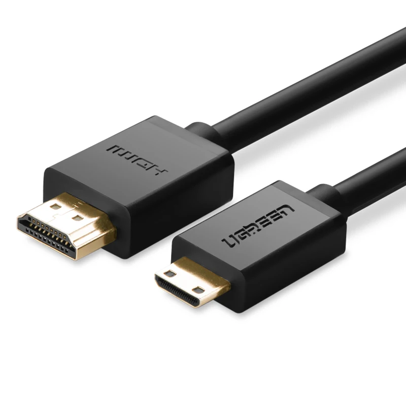 Ugreen высококачественный мини-hdmi HDMI кабель 1 м 2 м 3 м Папа-папа 2,0 в HDMI кабель 4 к 3D для планшета видеокамеры MP4 Mini HDMI кабель