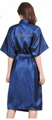TJ01 Large Size S-3XL Gold Letter Bride Bridesmaid Get Ready Robes Bridal Party Gifts Bathrobe Dressing Gowns For Wome