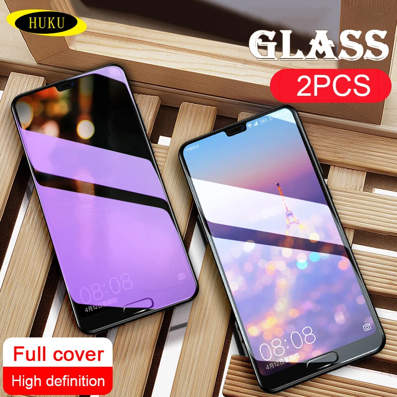 HUKU 2 шт. 9H полное покрытие закаленное стекло для Huawei P20 Pro lite Защита экрана камера