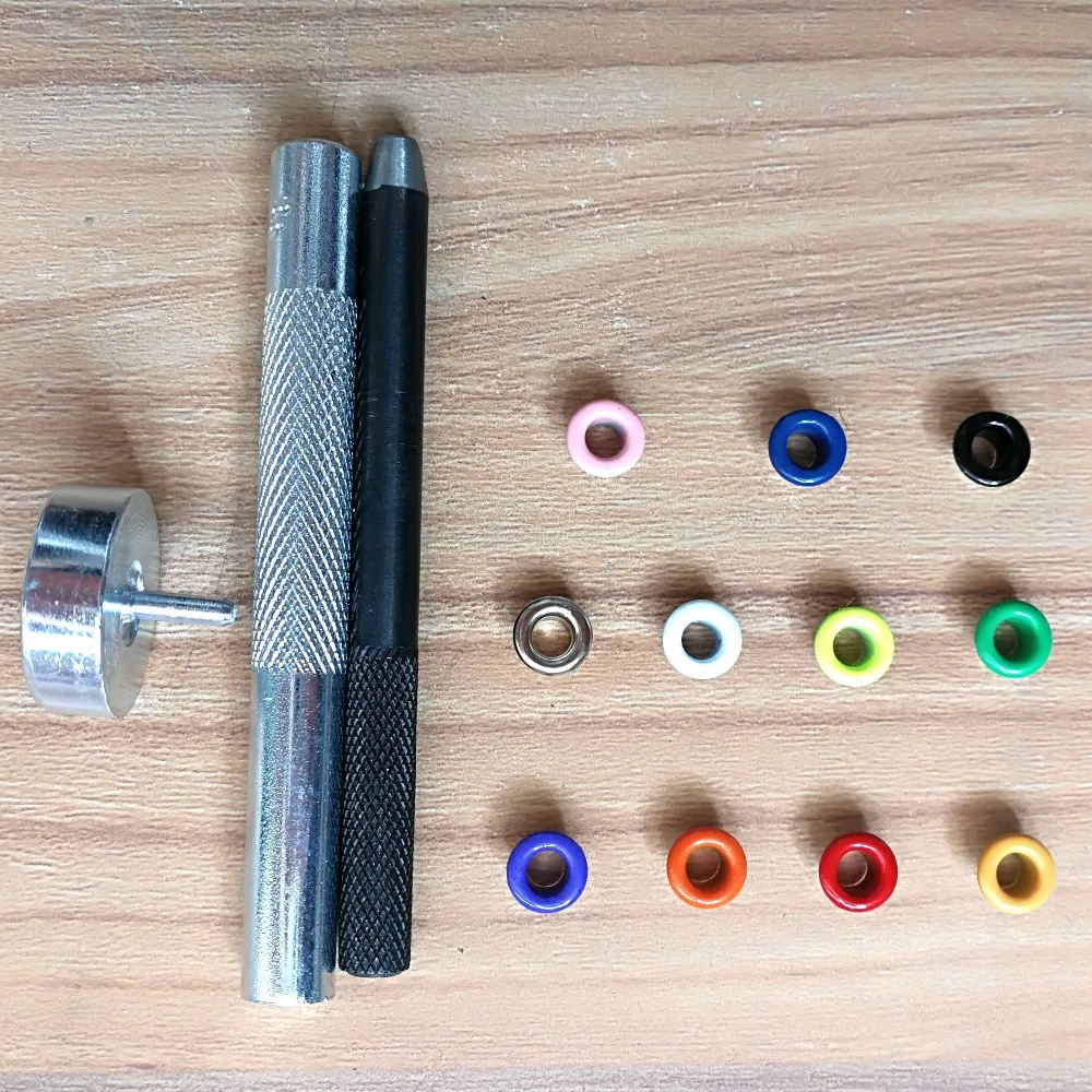 100pcs 4mm Eyelets+1sets Tool Free Shipping Metal Grommet Colorful