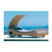 Новейший дизайн плетеный рассвет уличный шезлонг Уникальный ротанга Рассвет