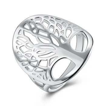 

925 silver wholesale jewelry exquisite ladies and men's gift ladies prom ring life tree / ring flat ring R891