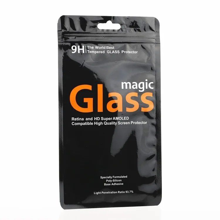 

100 pcs Personalized plastic bags for iPhone 8 8plus X tempered glass screen protector packaging bags for tempered glass
