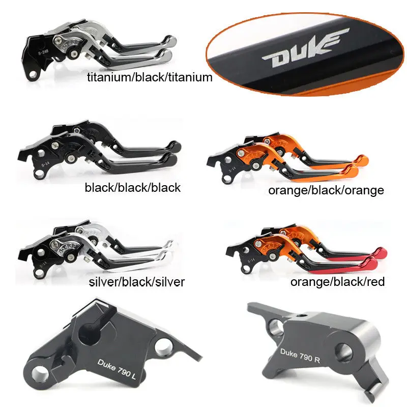 

Aluminum Motorcycle Adjustable Brake lever Foldable Extendable Clutch Brake Lever For KTM 790 DUKE 2018 UP With DUKE Logo