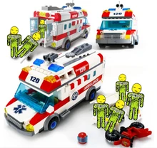 ENLIGHTEN City Series Emergency Ambulance Building Blocks Sets Bricks Model Kids Toys Compatible Legoe ENLIGHTEN City Series Emergency Ambulance Building Blocks Sets Bricks Model Kids Toys Compatible Legoe