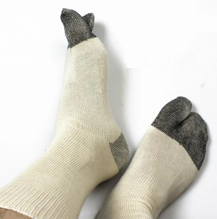 2 пары хлопчатобумажных таби носков 39-43 с двумя носками японское кимоно Гета Косплей палец носок эластичные Сабо одежда