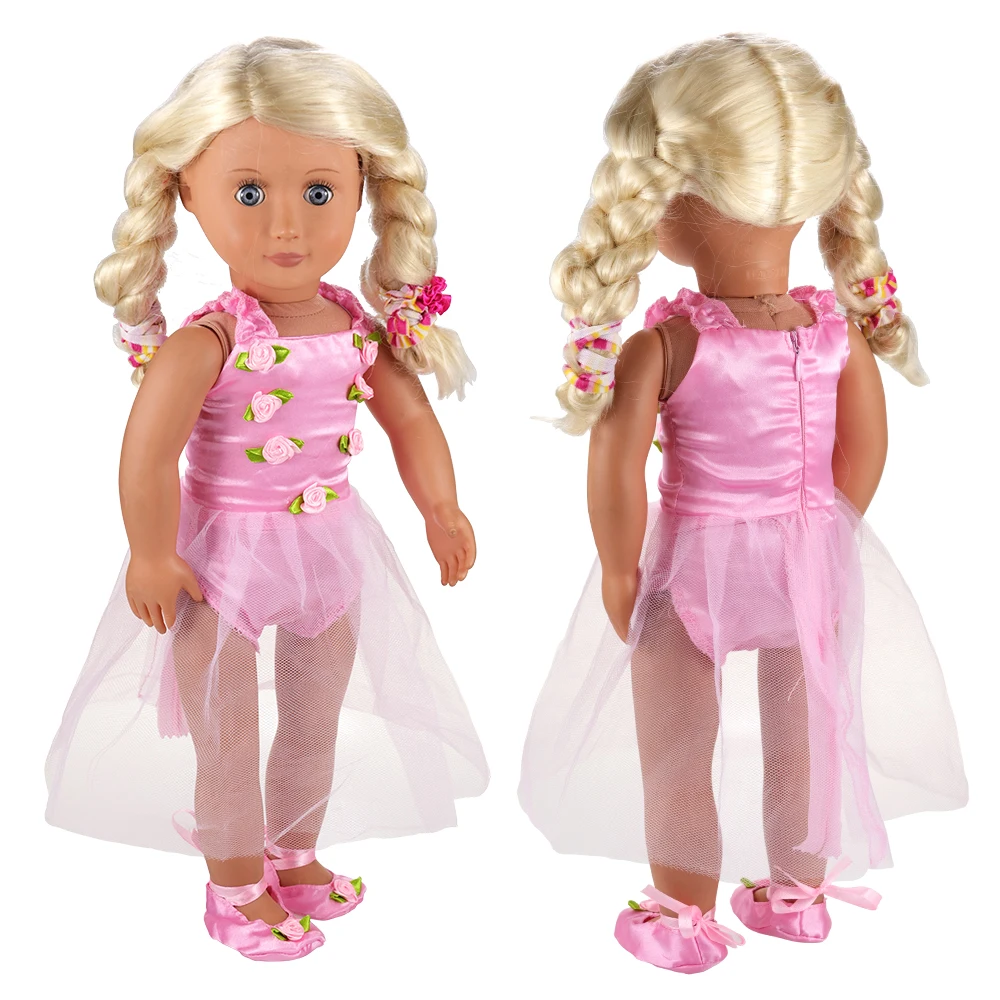 

2019 Newest high quality handmade pink ballet dress doll dress clothes for baby reborn 18 inch our generation girl doll clothes