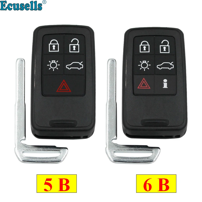 

Replacement 5 Buttons 6 buttons remote key housing case shell fob FOR VOLVO XC70 V40 V70 XC60 S80 S60 with small key