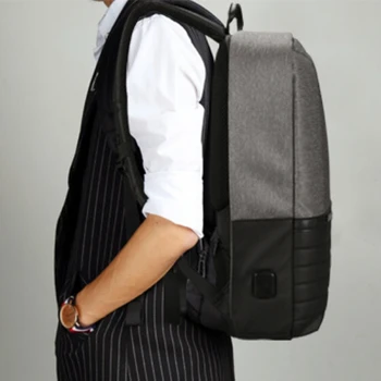 

FGGS Kingsons Waterproof Men Backpack USB Charging Business Laptop Backpack 15.6 inch Fashion School Bags