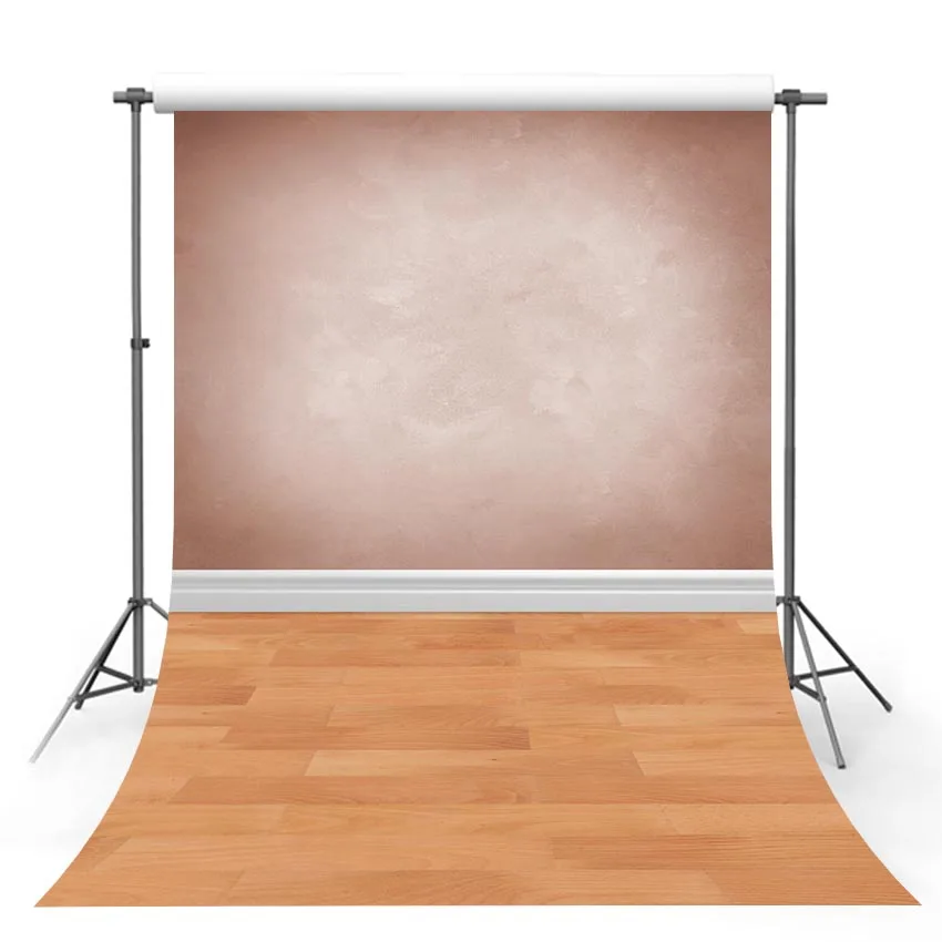 

Vinyl Photography Backdrop Old Master Light Brown Pure Solid Color Wooden Floor Background Photo Studio Photobooth Photophone