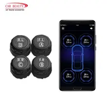 Wireless Bluetooth Smart Car Tire Pressure Monitoring System Auto Tyre TPMS with 4 External Sensors for iOS Android Phone App